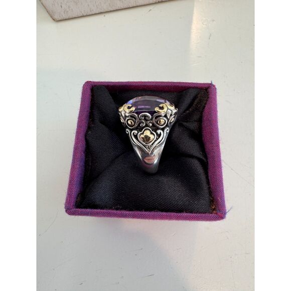 John Hardy Sterling and 18 k Amethyst Ring size 6.5   Gorgeous!! WOW ! - Picture 5 of 8